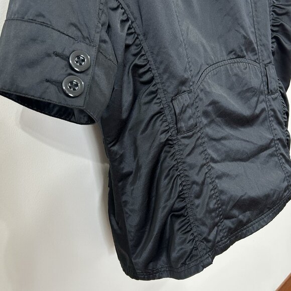 VENEZIA Womens 14/16 Vintage Black Satin Finish Short Sleeve Button Jacket - Picture 4 of 9